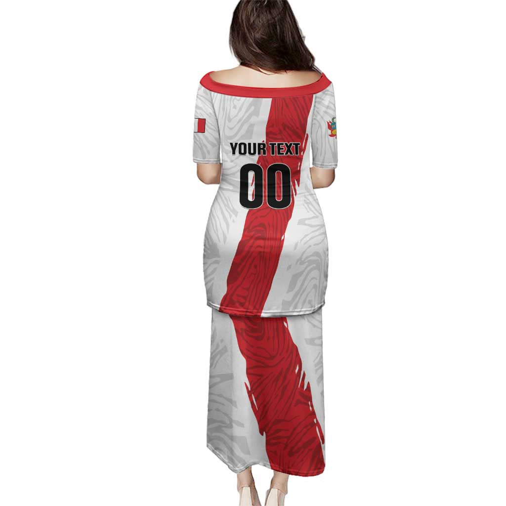 Custom Football Peru Family Matching Puletasi and Hawaiian Shirt La Bicolor Go Champions