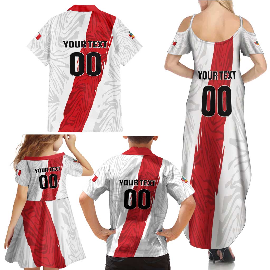 Custom Football Peru Family Matching Summer Maxi Dress and Hawaiian Shirt La Bicolor Go Champions