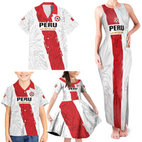 Custom Football Peru Family Matching Tank Maxi Dress and Hawaiian Shirt La Bicolor Go Champions