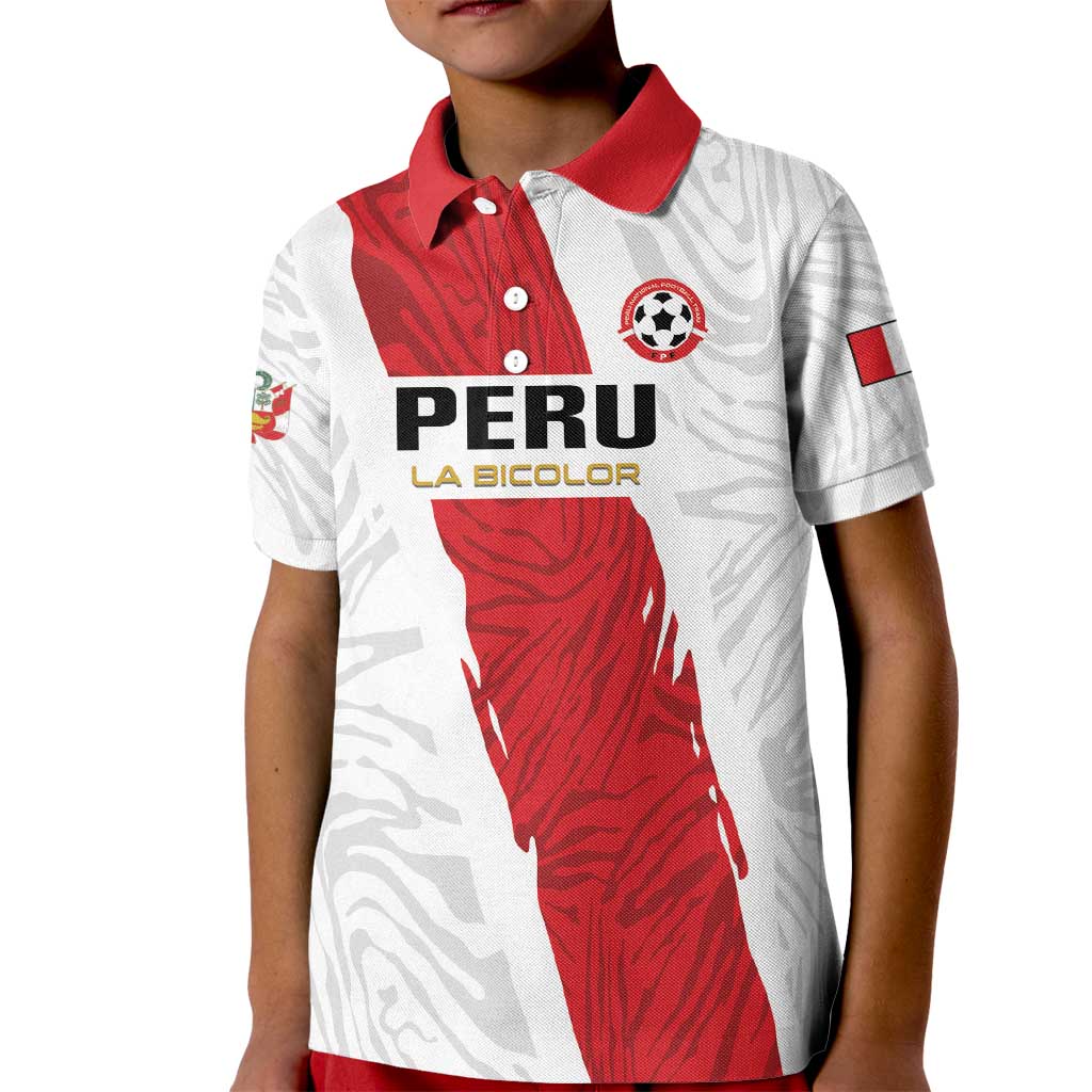 Custom Football Peru Kid Polo Shirt La Bicolor Go Champions