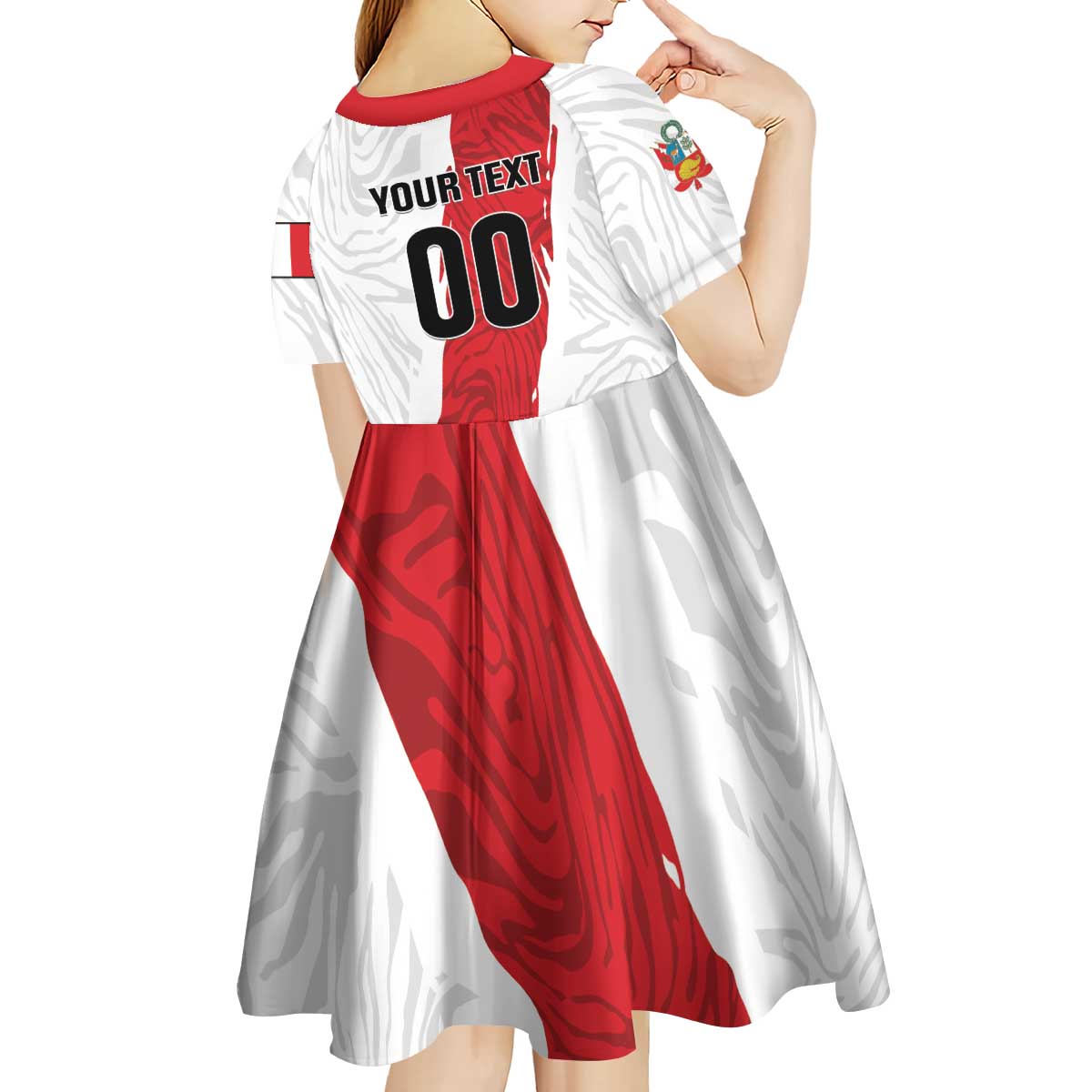 Custom Football Peru Kid Short Sleeve Dress La Bicolor Go Champions