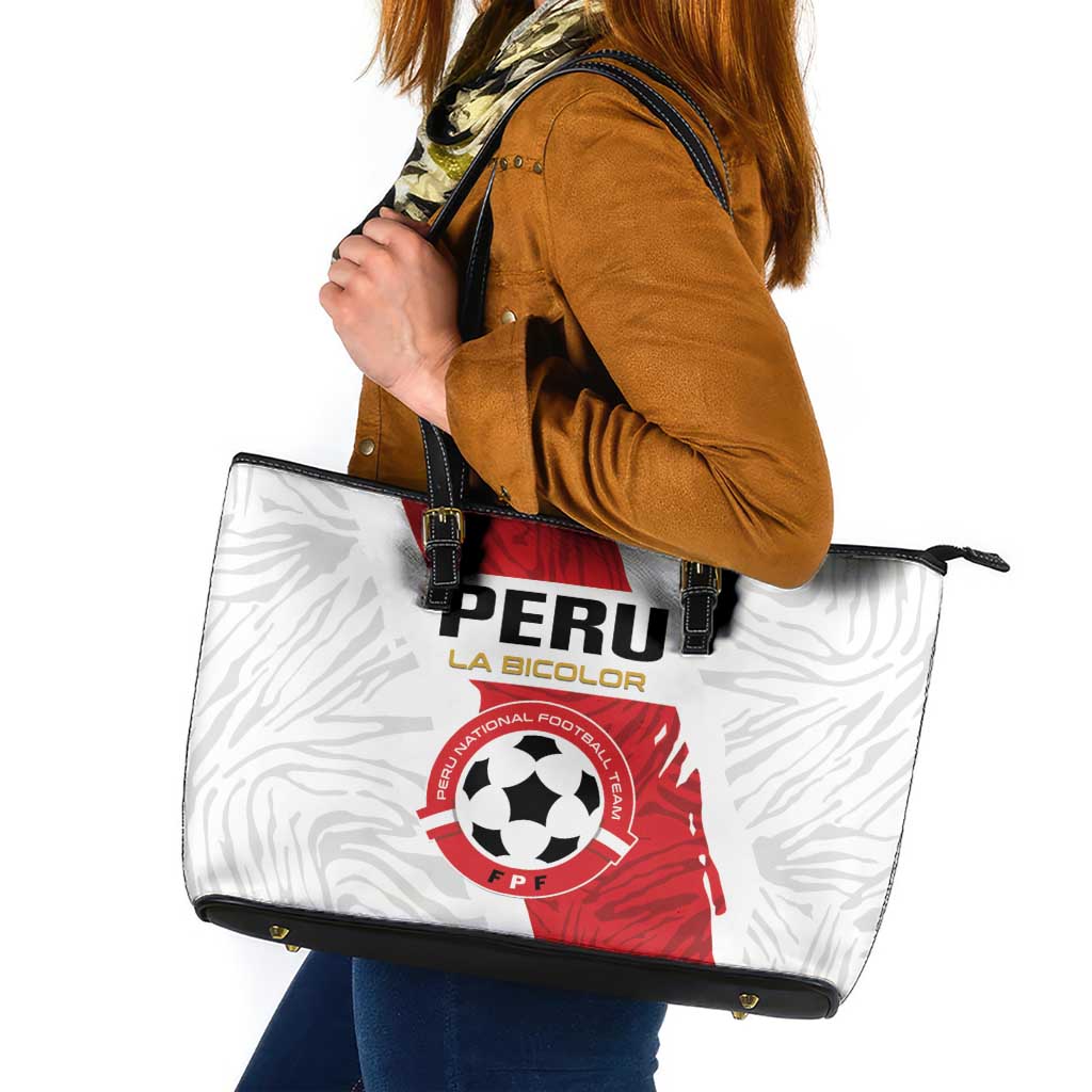 Football Peru Leather Tote Bag La Bicolor Go Champions