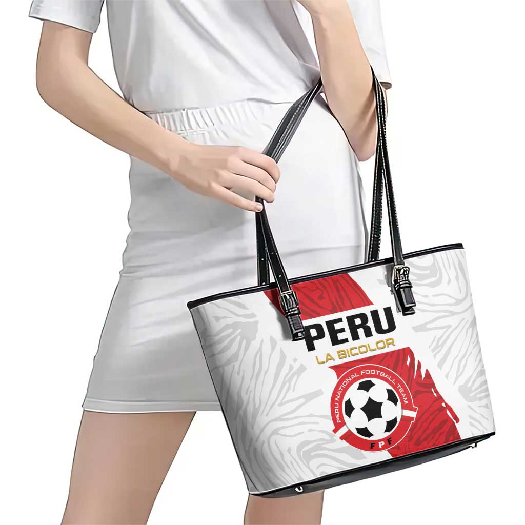 Football Peru Leather Tote Bag La Bicolor Go Champions