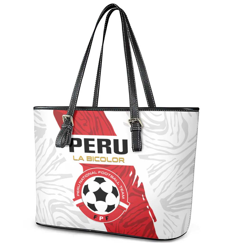 Football Peru Leather Tote Bag La Bicolor Go Champions
