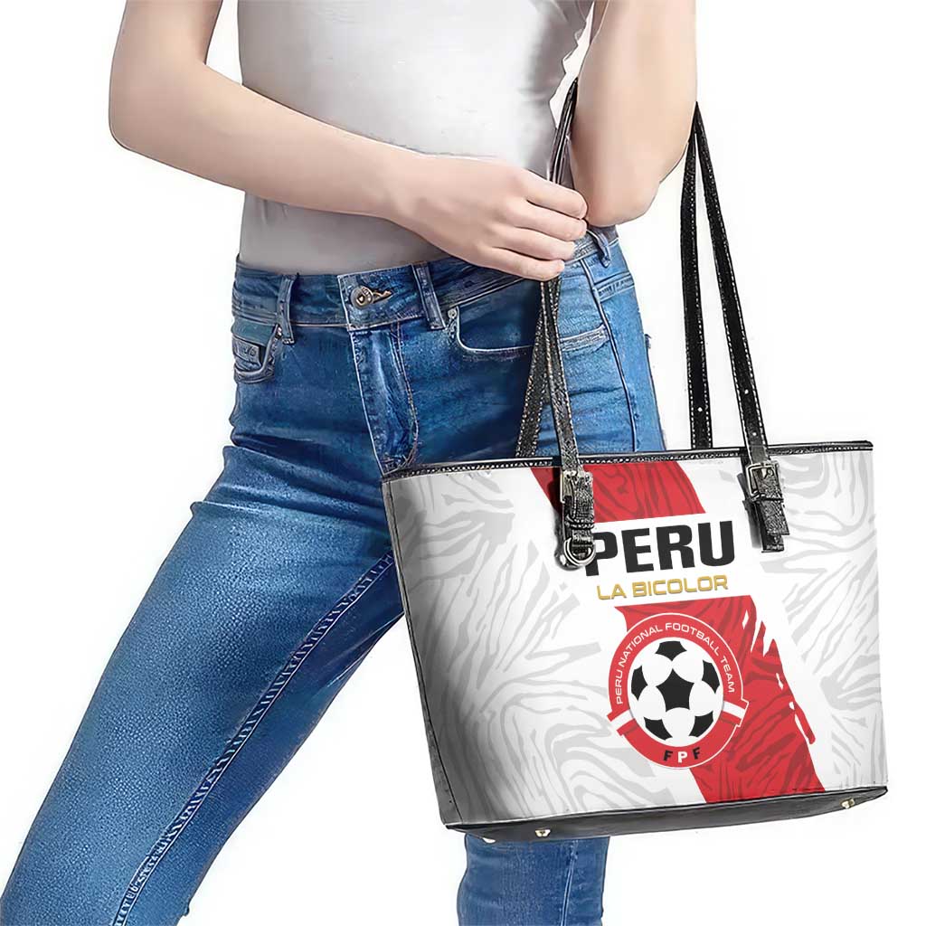 Football Peru Leather Tote Bag La Bicolor Go Champions
