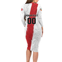 Custom Football Peru Long Sleeve Bodycon Dress La Bicolor Go Champions
