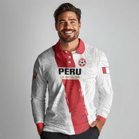 Custom Football Peru Long Sleeve Polo Shirt La Bicolor Go Champions