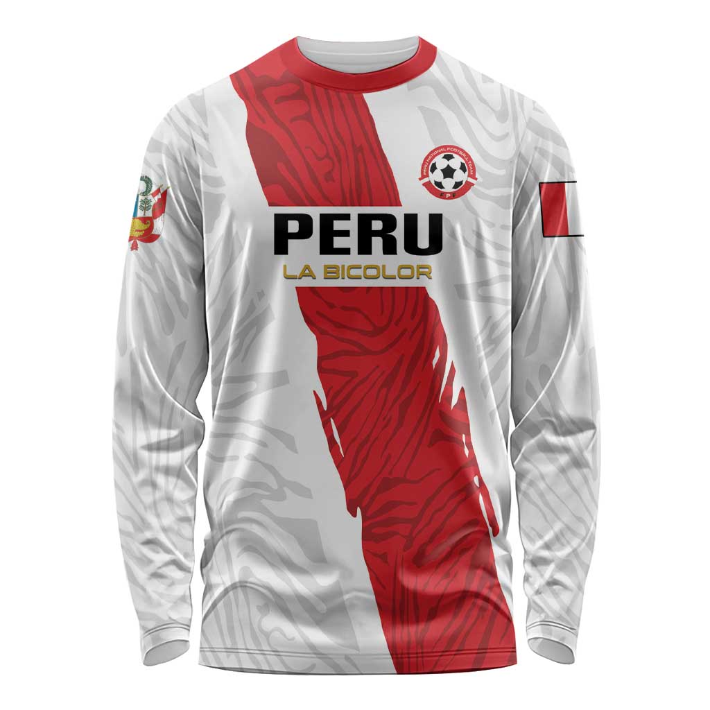 Custom Football Peru Long Sleeve Shirt La Bicolor Go Champions