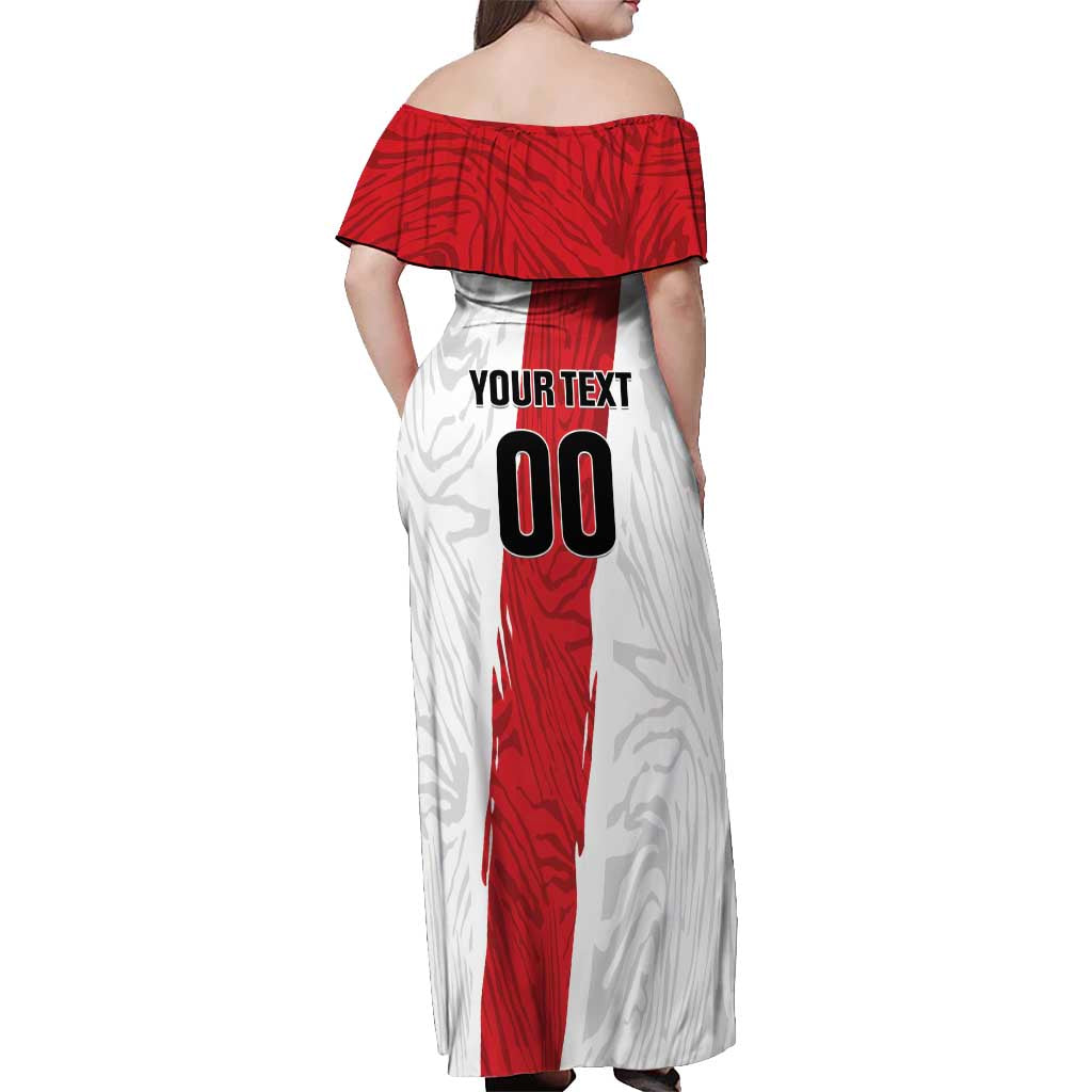 Custom Football Peru Off Shoulder Maxi Dress La Bicolor Go Champions