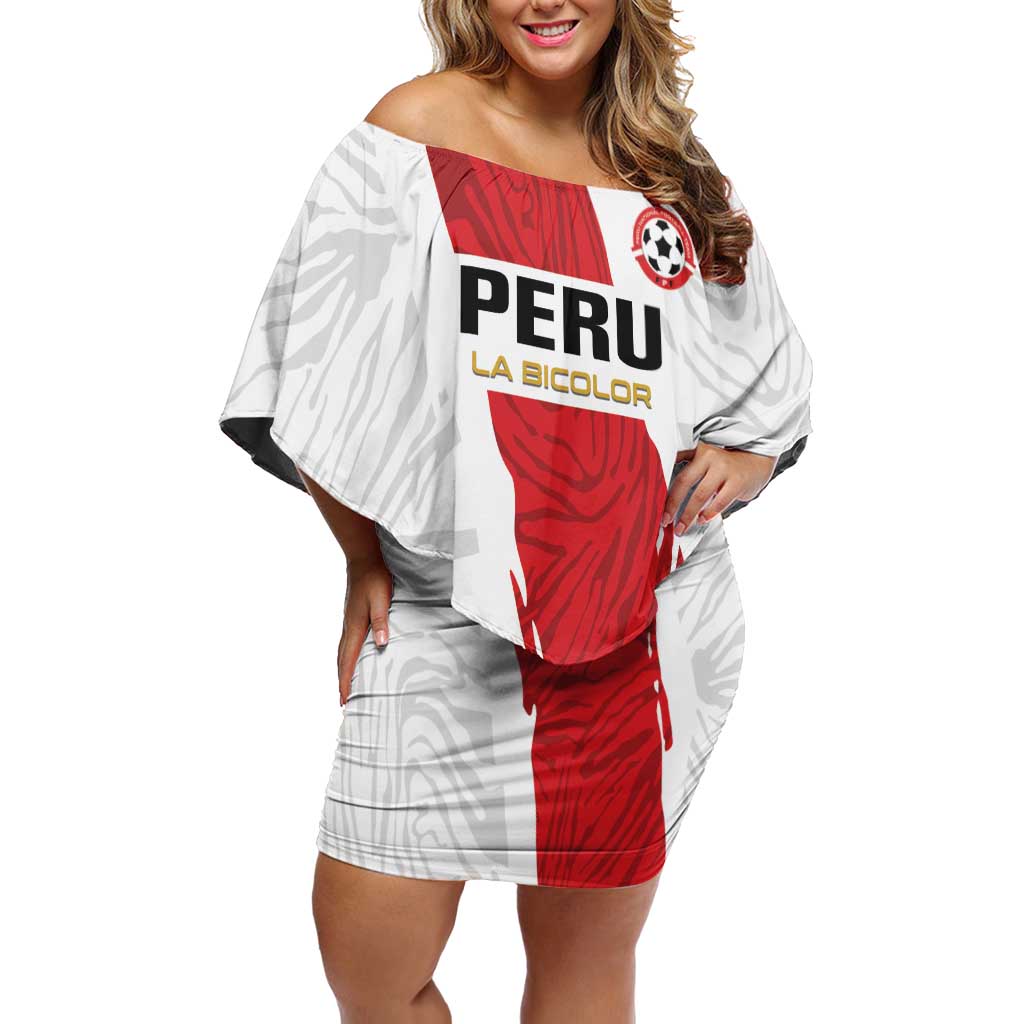 Custom Football Peru Off Shoulder Short Dress La Bicolor Go Champions