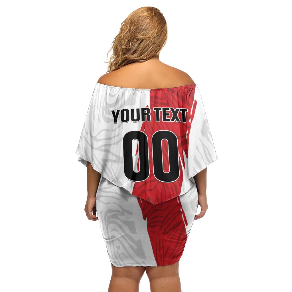 Custom Football Peru Off Shoulder Short Dress La Bicolor Go Champions