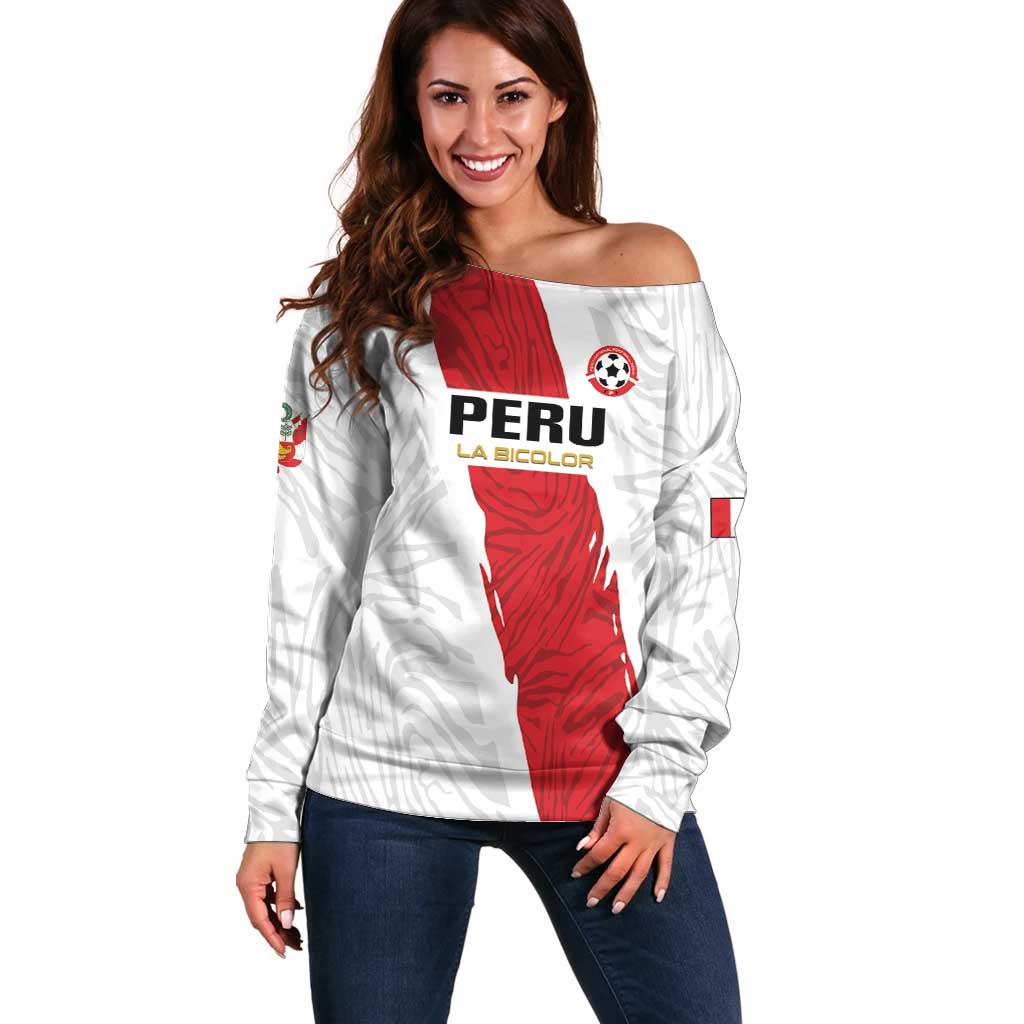 Custom Football Peru Off Shoulder Sweater La Bicolor Go Champions