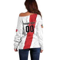 Custom Football Peru Off Shoulder Sweater La Bicolor Go Champions