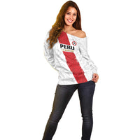 Custom Football Peru Off Shoulder Sweater La Bicolor Go Champions