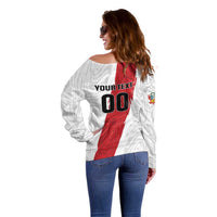 Custom Football Peru Off Shoulder Sweater La Bicolor Go Champions