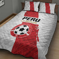 Football Peru Quilt Bed Set La Bicolor Go Champions