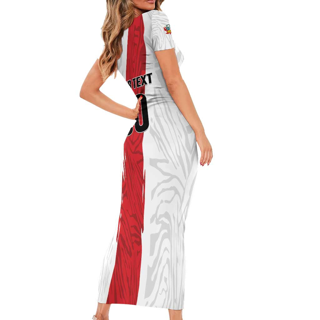 Custom Football Peru Short Sleeve Bodycon Dress La Bicolor Go Champions