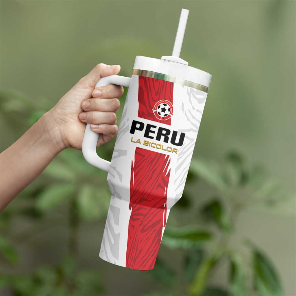 Custom Football Peru Tumbler With Handle La Bicolor Go Champions