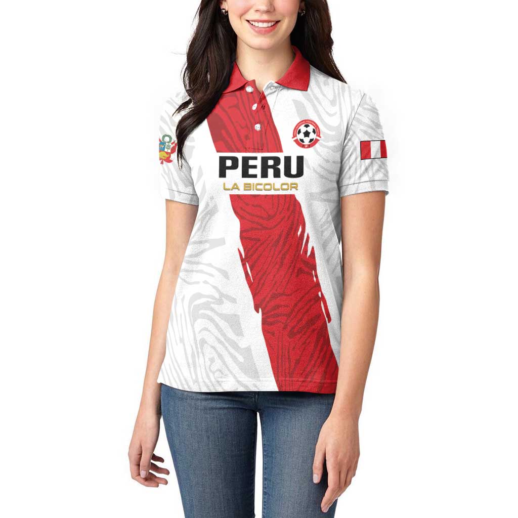 Custom Football Peru Women Polo Shirt La Bicolor Go Champions