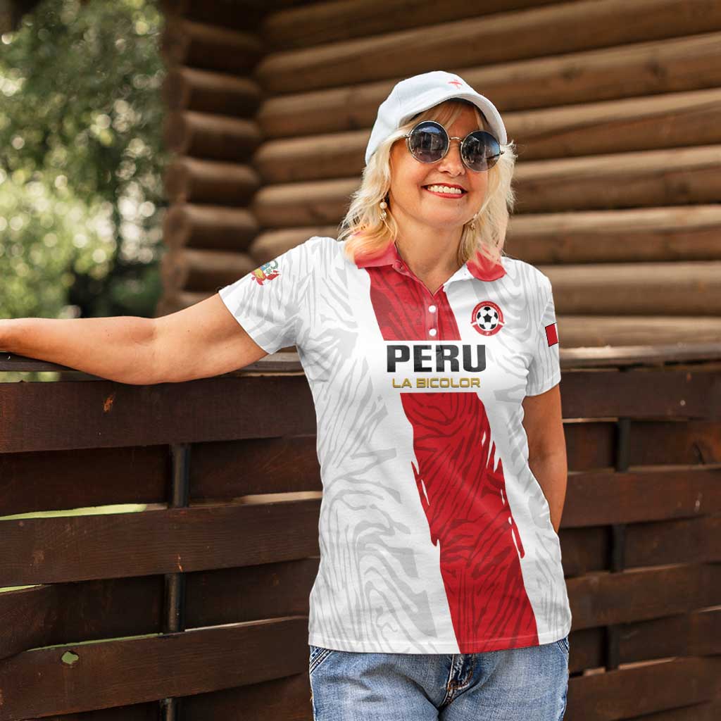 Custom Football Peru Women Polo Shirt La Bicolor Go Champions