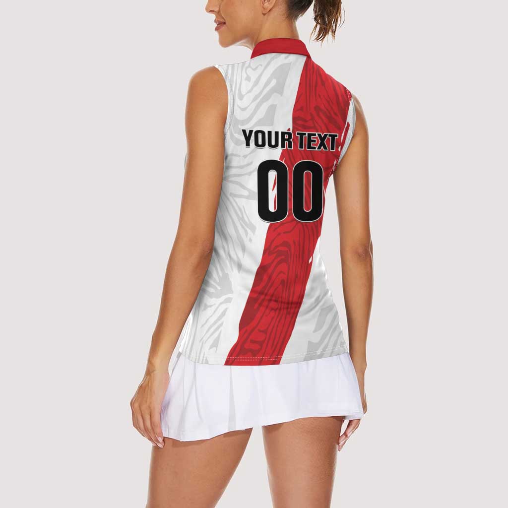 Custom Football Peru Women Sleeveless Polo Shirt La Bicolor Go Champions