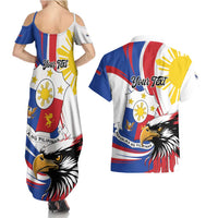 Personalized Philippines Eagle Couples Matching Summer Maxi Dress and Hawaiian Shirt Republika ng Pilipinas