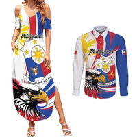 Personalized Philippines Eagle Couples Matching Summer Maxi Dress and Long Sleeve Button Shirt Republika ng Pilipinas
