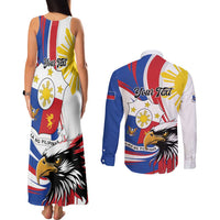 Personalized Philippines Eagle Couples Matching Tank Maxi Dress and Long Sleeve Button Shirt Republika ng Pilipinas