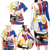 Personalized Philippines Eagle Family Matching Long Sleeve Bodycon Dress and Hawaiian Shirt Republika ng Pilipinas