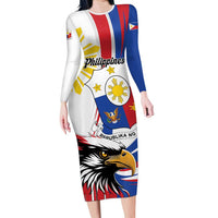 Personalized Philippines Eagle Family Matching Long Sleeve Bodycon Dress and Hawaiian Shirt Republika ng Pilipinas
