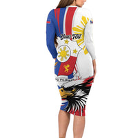 Personalized Philippines Eagle Family Matching Long Sleeve Bodycon Dress and Hawaiian Shirt Republika ng Pilipinas