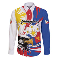 Personalized Philippines Eagle Family Matching Off The Shoulder Long Sleeve Dress and Hawaiian Shirt Republika ng Pilipinas