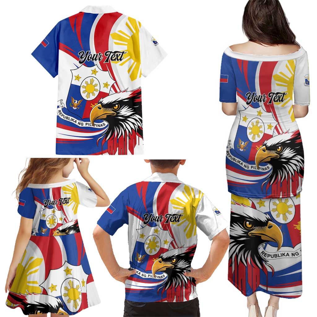 Personalized Philippines Eagle Family Matching Puletasi and Hawaiian Shirt Republika ng Pilipinas