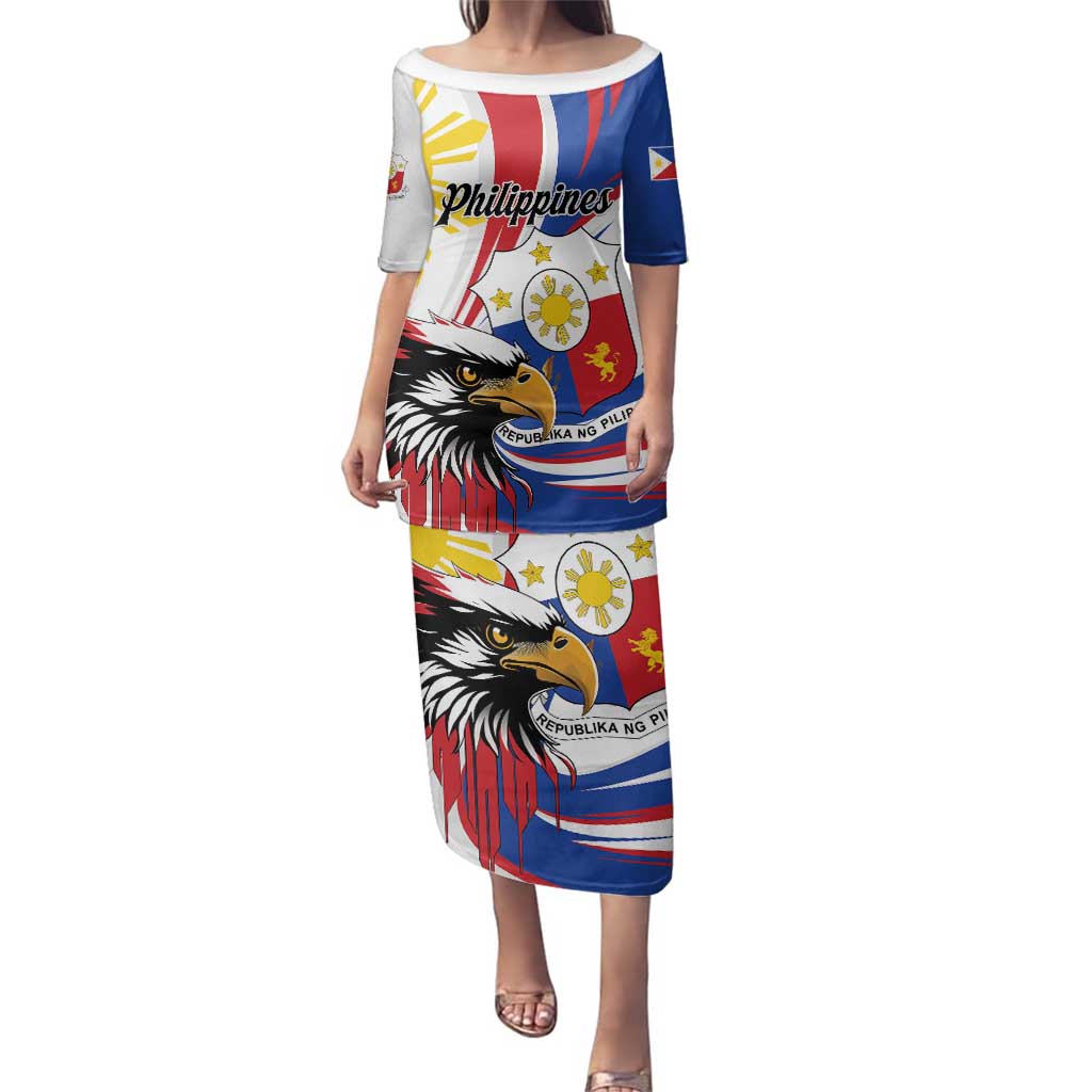 Personalized Philippines Eagle Family Matching Puletasi and Hawaiian Shirt Republika ng Pilipinas