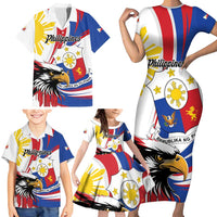 Personalized Philippines Eagle Family Matching Short Sleeve Bodycon Dress and Hawaiian Shirt Republika ng Pilipinas