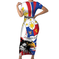 Personalized Philippines Eagle Family Matching Short Sleeve Bodycon Dress and Hawaiian Shirt Republika ng Pilipinas
