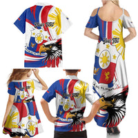 Personalized Philippines Eagle Family Matching Summer Maxi Dress and Hawaiian Shirt Republika ng Pilipinas