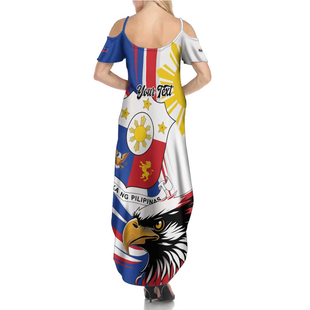 Personalized Philippines Eagle Family Matching Summer Maxi Dress and Hawaiian Shirt Republika ng Pilipinas