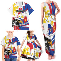 Personalized Philippines Eagle Family Matching Tank Maxi Dress and Hawaiian Shirt Republika ng Pilipinas
