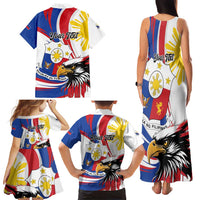 Personalized Philippines Eagle Family Matching Tank Maxi Dress and Hawaiian Shirt Republika ng Pilipinas