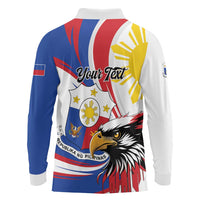 Personalized Philippines Eagle Long Sleeve Polo Shirt Republika ng Pilipinas