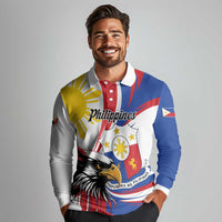 Personalized Philippines Eagle Long Sleeve Polo Shirt Republika ng Pilipinas