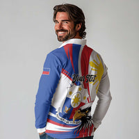 Personalized Philippines Eagle Long Sleeve Polo Shirt Republika ng Pilipinas