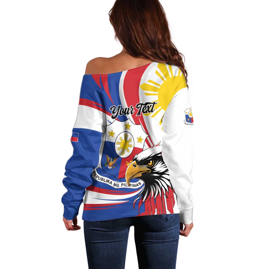 Personalized Philippines Eagle Off Shoulder Sweater Republika ng Pilipinas