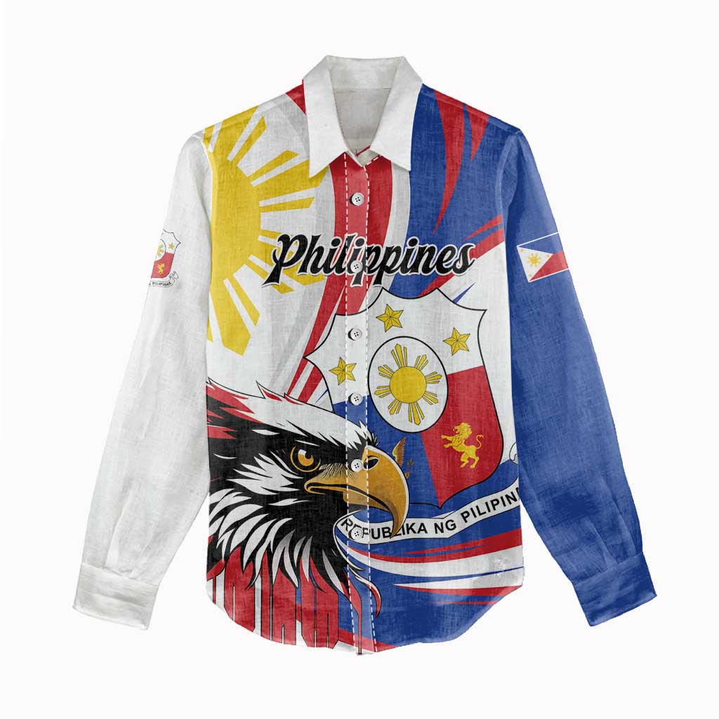 Personalized Philippines Eagle Women Casual Shirt Republika ng Pilipinas