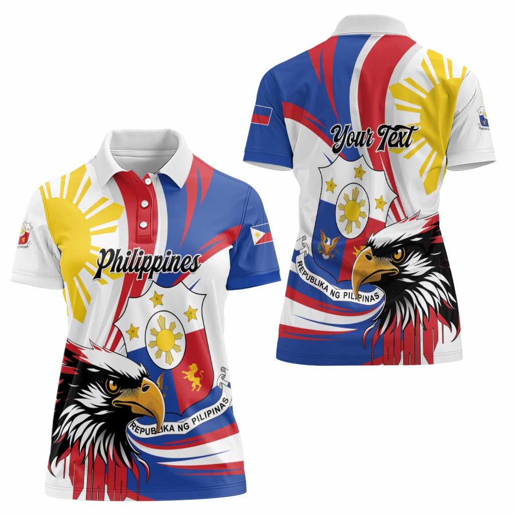 Personalized Philippines Eagle Women Polo Shirt Republika ng Pilipinas
