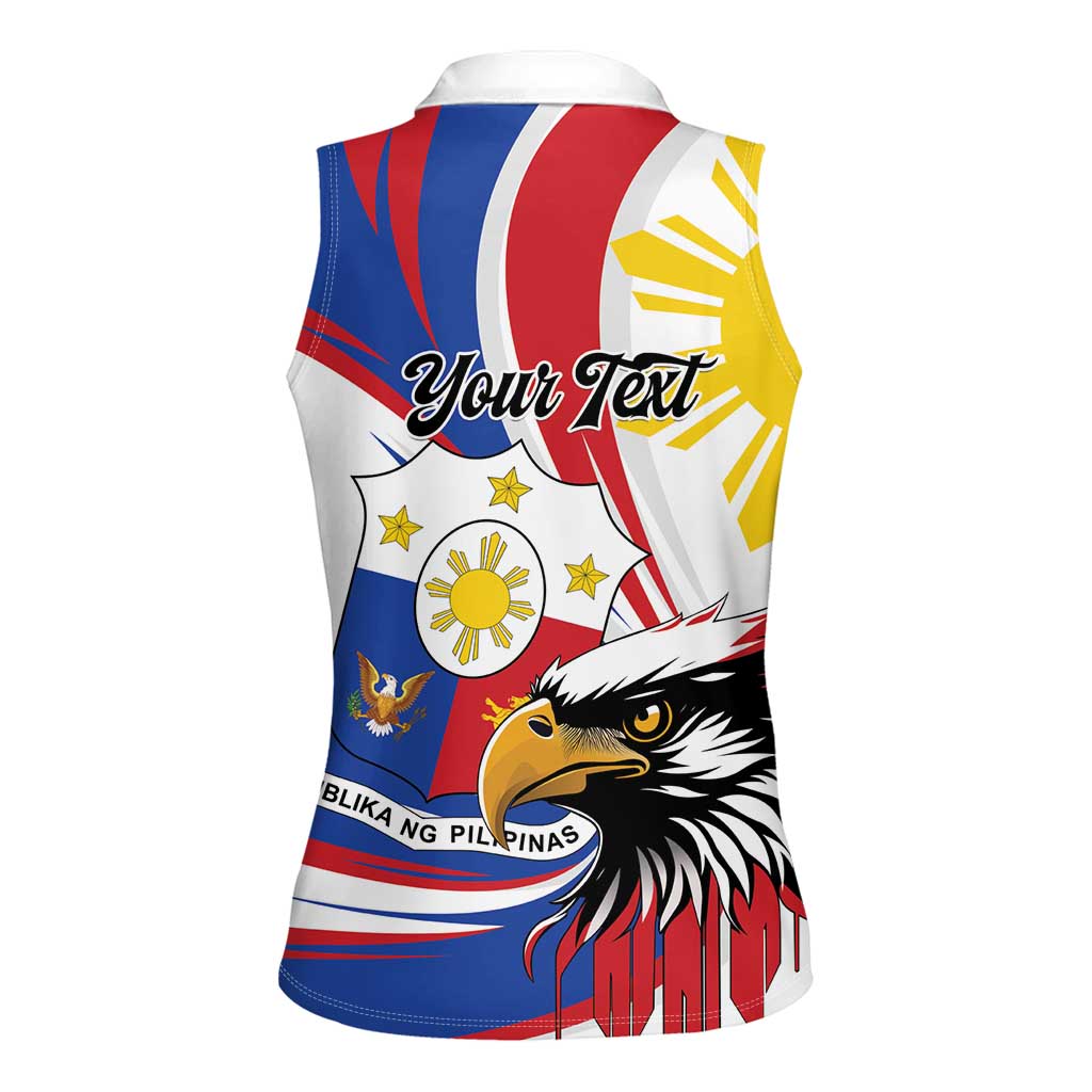 Personalized Philippines Eagle Women Sleeveless Polo Shirt Republika ng Pilipinas