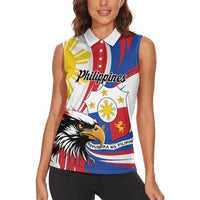 Personalized Philippines Eagle Women Sleeveless Polo Shirt Republika ng Pilipinas