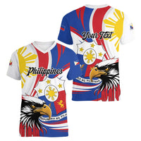 Personalized Philippines Eagle Women V-Neck T-Shirt Republika ng Pilipinas