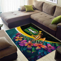 British Virgin Islands Tropical Area Rug Curve Style